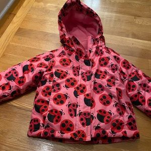 Toddler Girls Ladybug Print Winter Coat